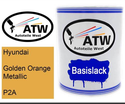 Hyundai, Golden Orange Metallic, P2A: 1L Lackdose, von ATW Autoteile West.